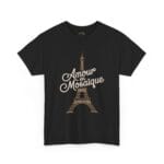 Amour en Mosaïque T-Shirt - Artistic Eiffel Tower & Mosaic Typography