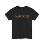 Marrakech Colorful Typography T-Shirt - Morocco Minaret & Lantern Design