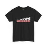 Morocco Skyline T-Shirt - Red Bold Text & Architectural Silhouette
