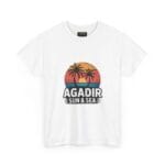 Agadir T-Shirt - Sun & Sea Retro Sunset & Palm Trees Design - Image 2